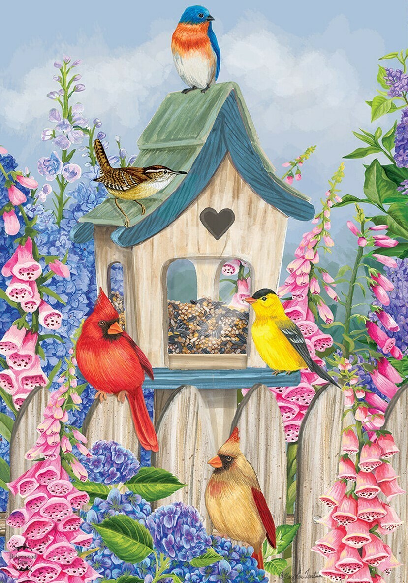 Birds of Spring - House Flag - 28" x 40"