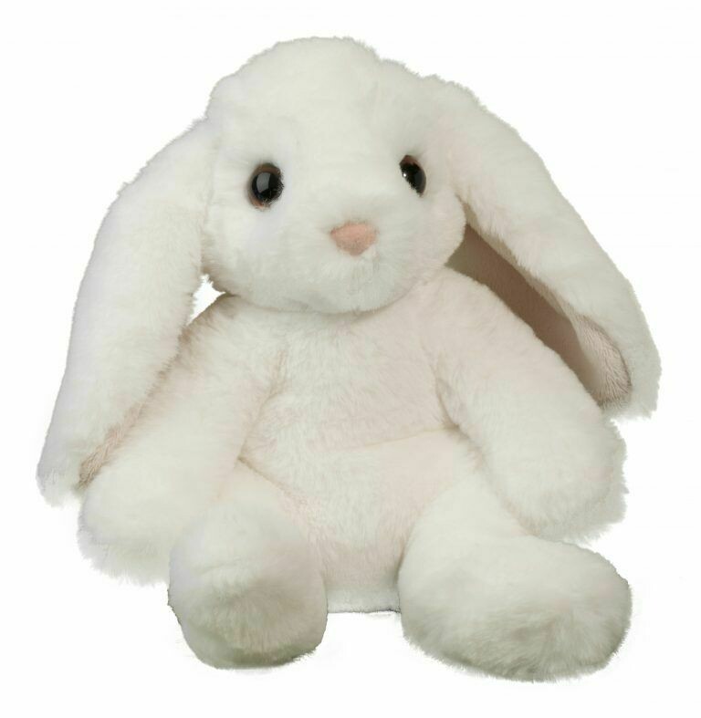 Bocci - White Sitting Bunny - 9 inches tall - Douglas Plush