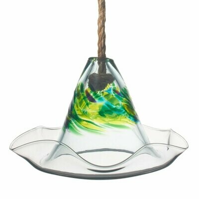 Kitras Art Glass - Spring - Bird Feeder for Baltimore Orioles, Hummingbirds and others - Canadian Hand Blown Glass