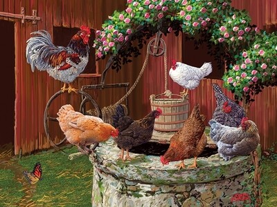 The Chickens are Well - Easy Handling - 275 piece Cobble Hill Puzzle