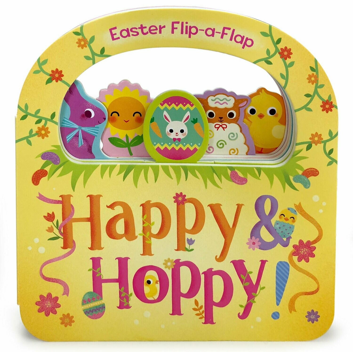 Happy and Hoppy - Easter flip a Flap Board Book with Handle and tabs