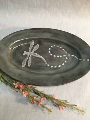 Small Oval Platter - Dragonfly - Canadian Handmade by Ed Lucier