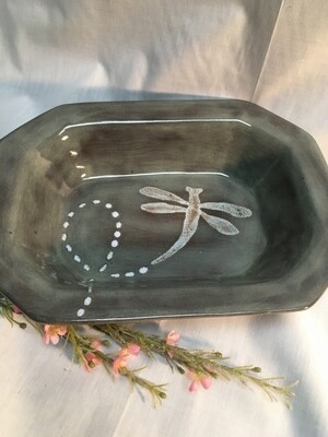 Octagon Bowl / Platter - Medium - Dragonfly - Canadian Handmade by Ed Lucier