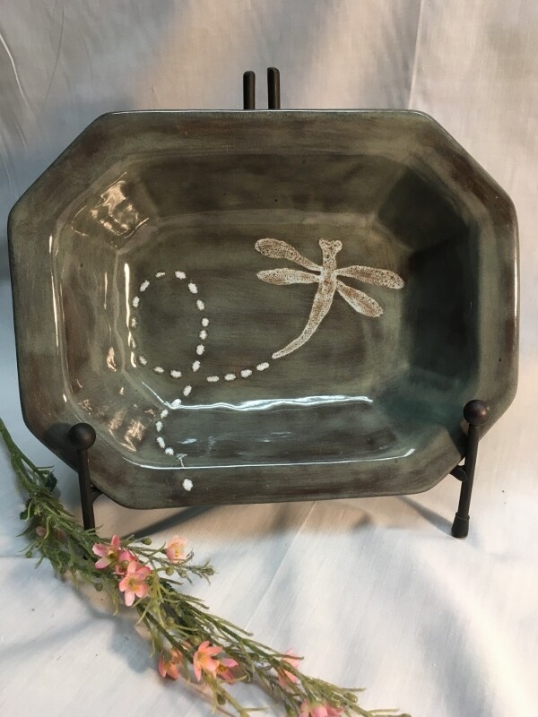 Octagon Bowl / Platter - Large - Dragonfly - Canadian Handmade by Ed Lucier