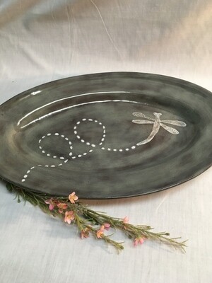 Large Oval Platter - Dragonfly - Canadian Handmade by Ed Lucier