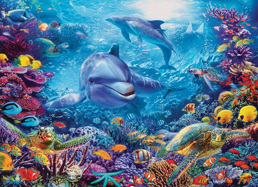 Dolphins at Play - 1000 Piece Cobble Hill Puzzle