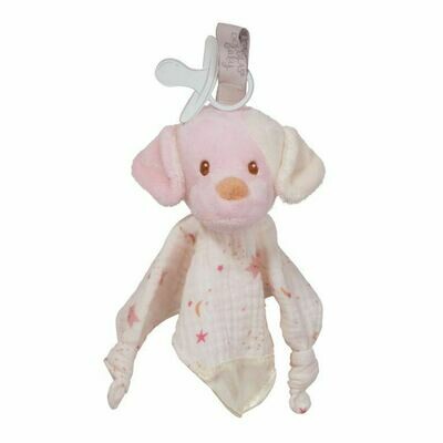Rosy Cream Puppy - Paci Lovey, Pacifier Holder Blanket - Douglas Baby