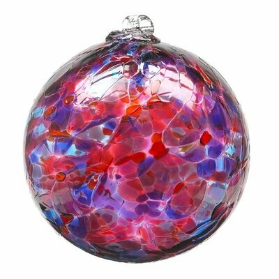 3" Calico Friendship Ball - Berry - Canadian Blown Glass