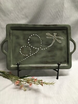 Handled Rect Tray - Dragonfly - Canadian Handmade by Ed Lucier