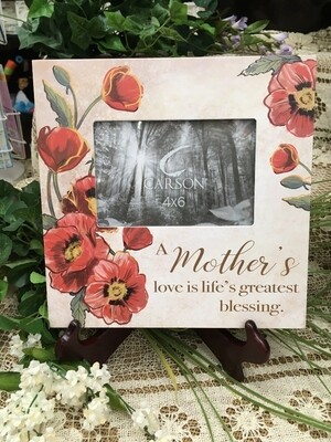 Frame - A Mother's Love is life's greatest blessing. - 4 x 6 photo - Wood Block Look