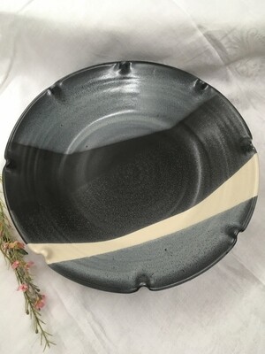 Pasta Bowl Large, Black & White - Pavlo Pottery - Canadian Handmade 