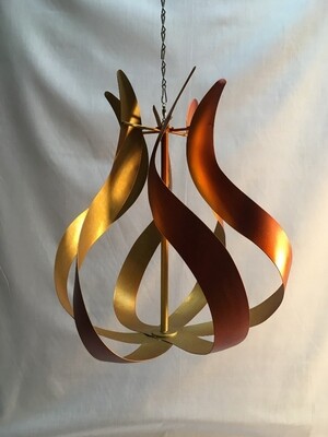 Wind Spinner - Copper Flame - Hanging  - 12 x 11inches