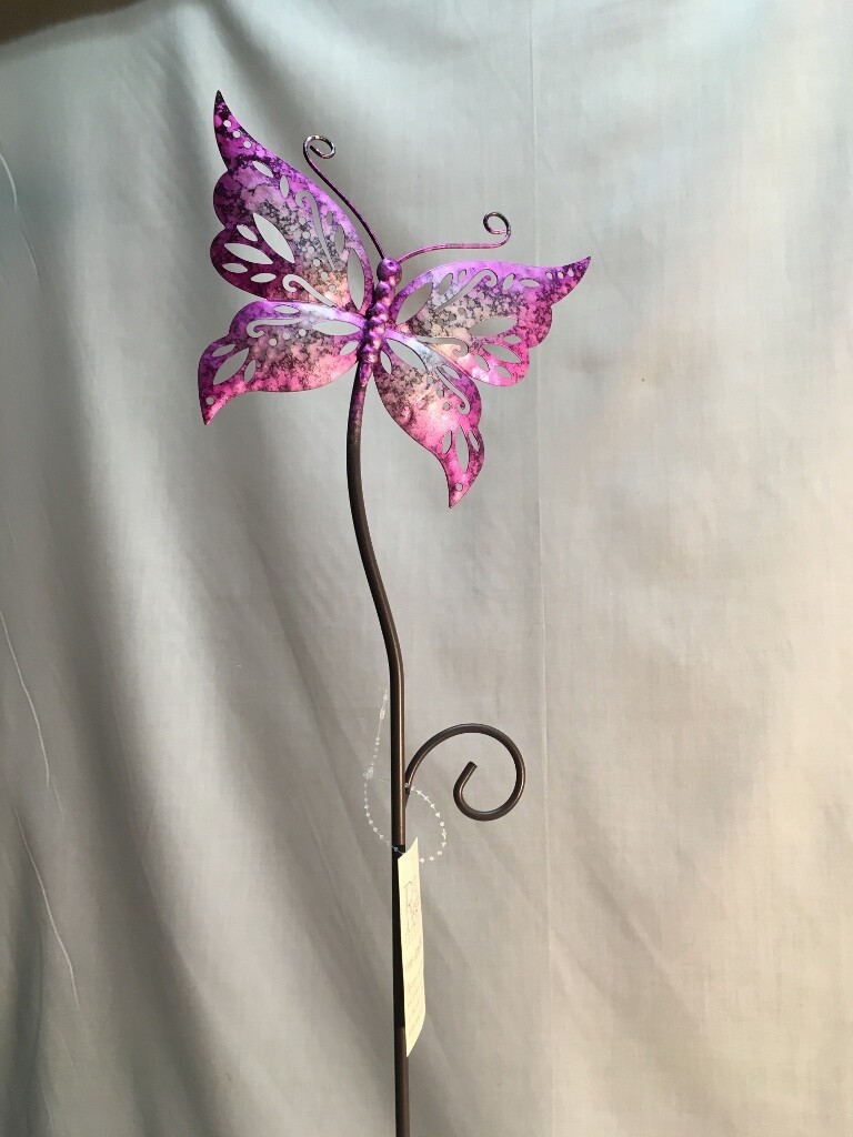 Garden Stake - Butterfly - metal art - 28 inches