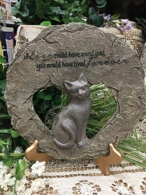 Garden Stepping Stone - Cat Sympathy - If Love Could Have Saved You, You Would Have Lived Forever- 10x 10 inches - stone look