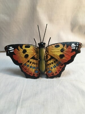 Garden Stake / House or Fence decor - Painted Lady Butterfly - metal art - 36 inch Stake