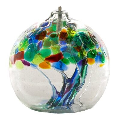 Oil Lamp Friendship Ball - Family - Tree of Enchantment 6"  - Canadian Blown Glass