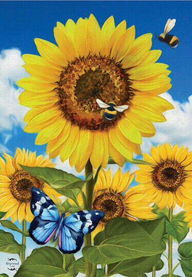 Sunflowers and Bees - Garden Flag - 12.5 " x 18"