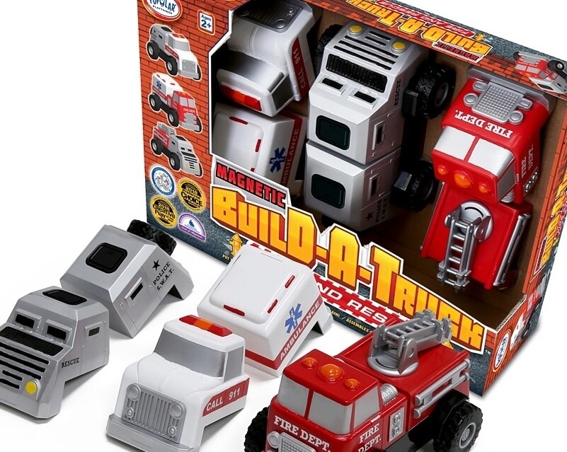Magnetic Build a Truck Fire and Rescue - Ages 2 and up
