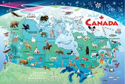 Floor Puzzle - Map of Canada - 36 Piece Cobble Hill Puzzle