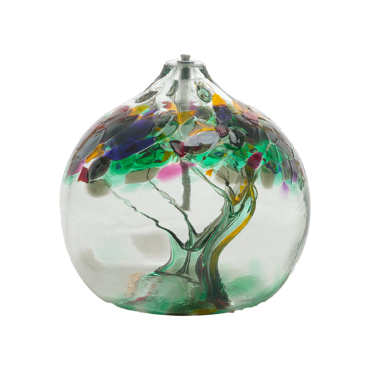 Oil Lamp Friendship Ball - REMEMBRANCE - Tree of Enchantment 6"  - Canadian Blown Glass