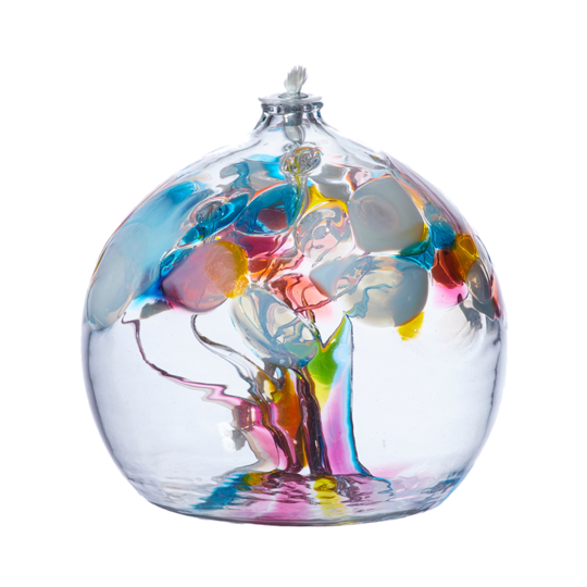 Oil Lamp Friendship Ball - MEMORIES - Tree of Enchantment 6" - Canadian Blown Glass