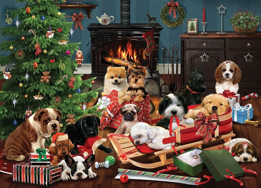 Christmas Puppies - 1000 Piece Cobble Hill Puzzle