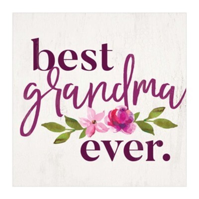 Wood Word Block Sign - Best Grandma EVER! - 3 x 3 inches - P.G. Dunn