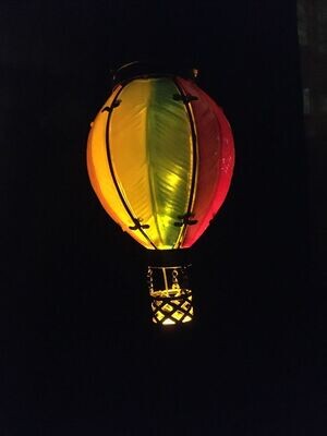 Solar Hot Air Balloon, Small - Rainbow - Handpainted Glass