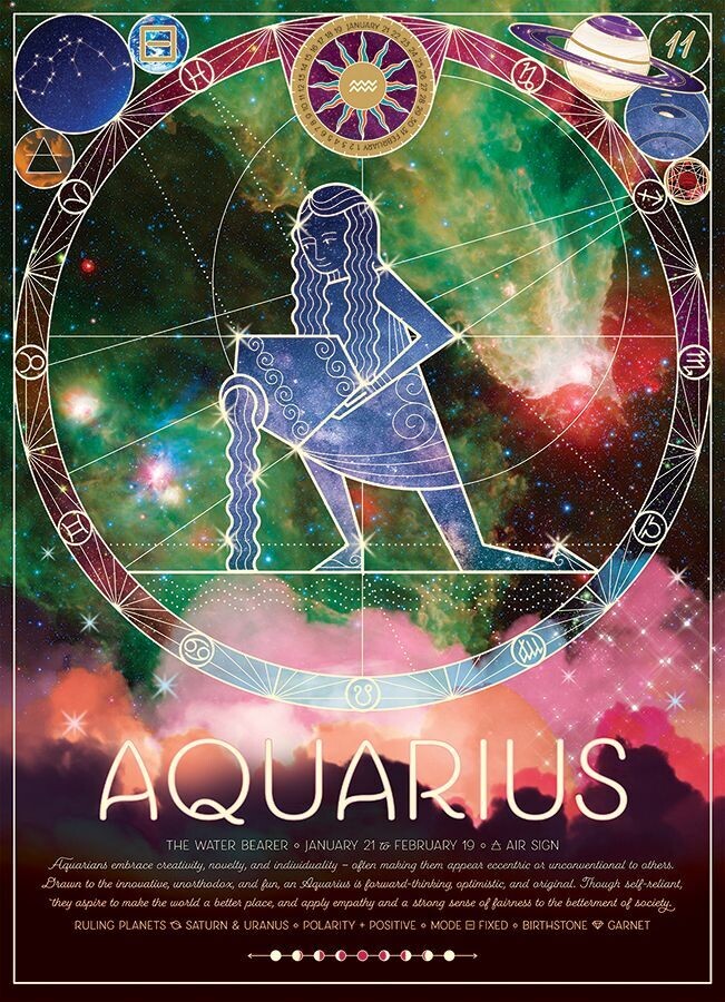 Horoscope - Aquarius - 500 Piece Cobble Hill Puzzle - Zodic Sign