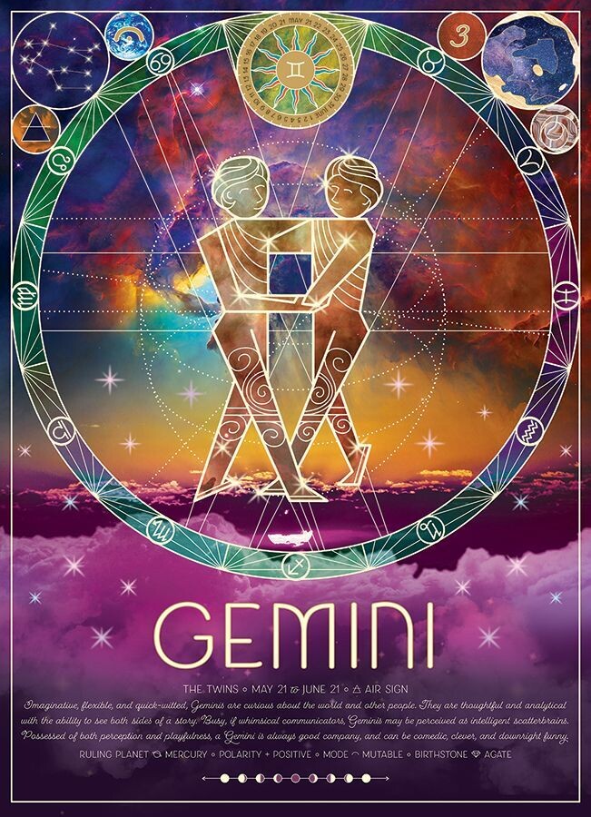 Horoscope - Gemini - 500 Piece Cobble Hill Puzzle - Zodic Sign