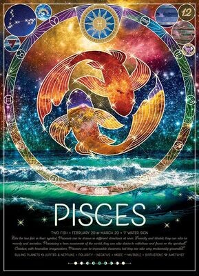 Horoscope - Pisces - 500 Piece Cobble Hill Puzzle - Zodic Sign