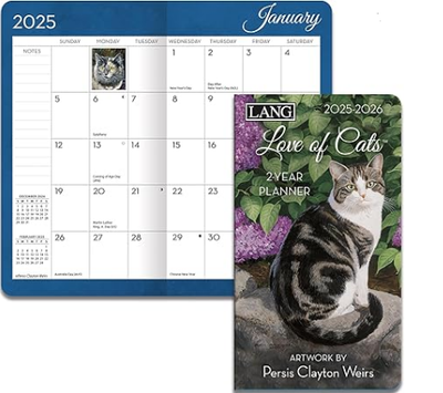 Lang Two Year Purse Calendar - Love of Cats - Persis Clayton Weirs - Planner