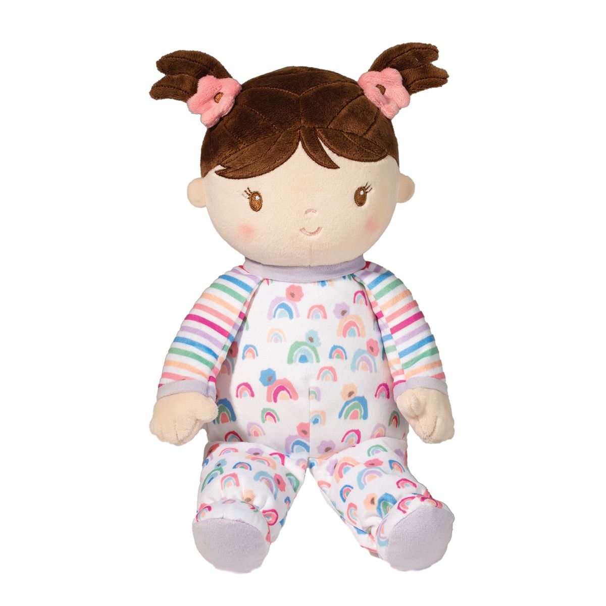 Doll - Isabelle - with rainbow striped patterned clothes - Babies First Doll - Douglas Plush