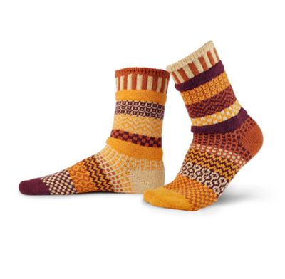 Pumpkin Pie - Large - Mismatched Crew Socks - Solmate Socks