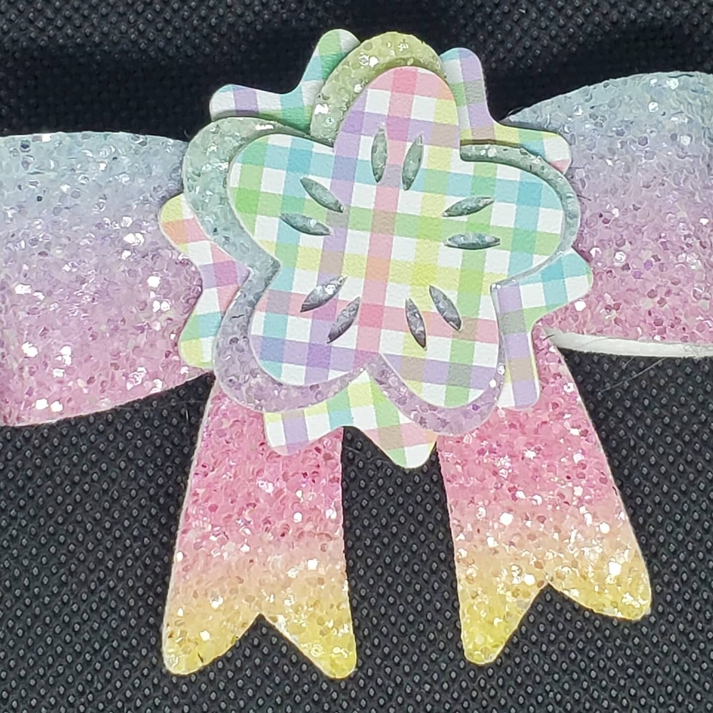 Pastel Plaid Ombre Tail Bow