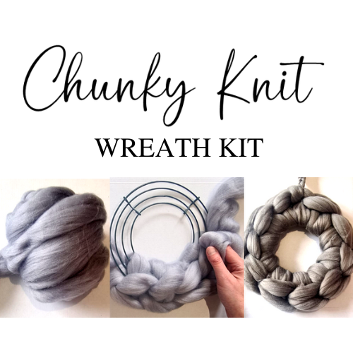 Kits - Chunky Hand Knit Wreath 8&quot; Round