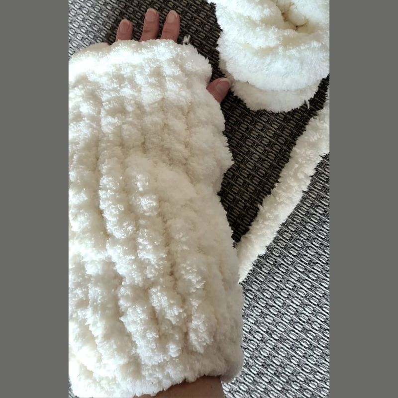 Chunky Chenille Wrist Warmers - pair