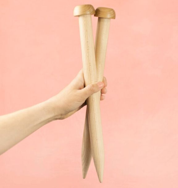 Jumbo Wooden Knitting Needles - 25mm