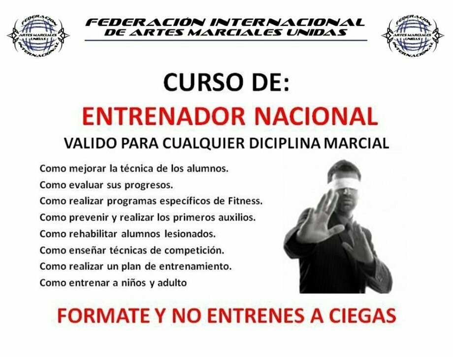 CURSO DE ENTRENADOR NACIONAL DE ARTES MARCIALES ONLINE