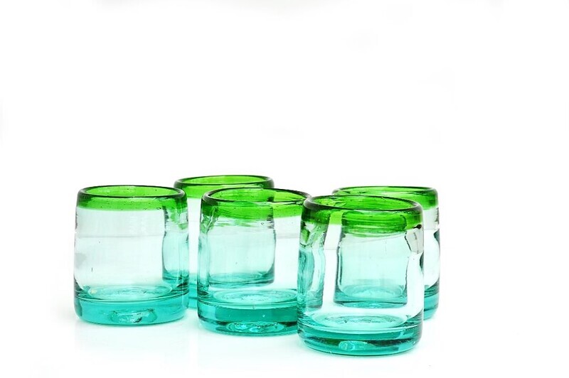 Juego de 6  vasos vidrio soplado