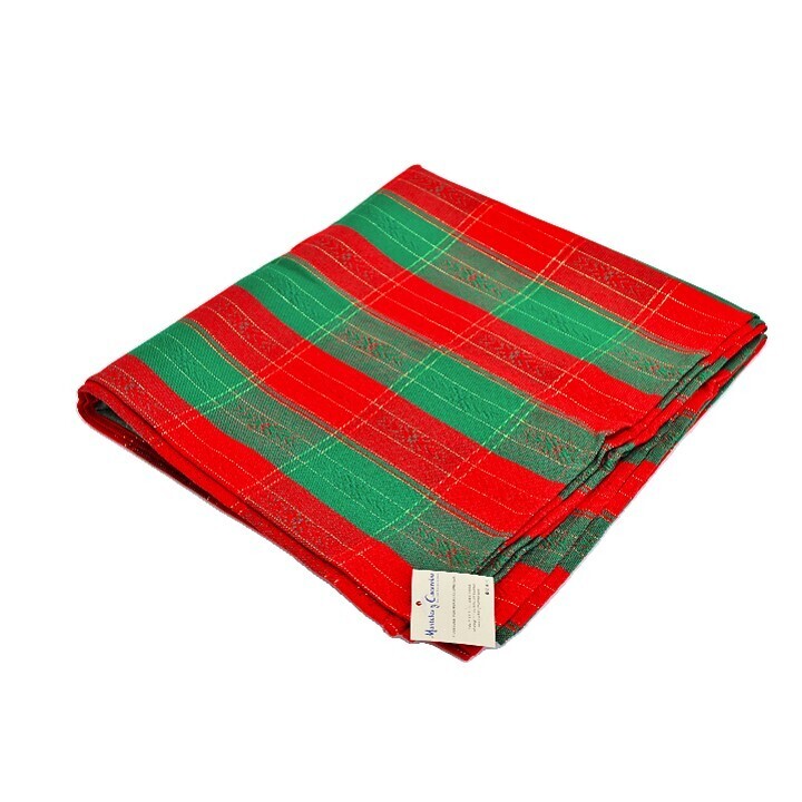 Mantel 4P telar rayas Navidad