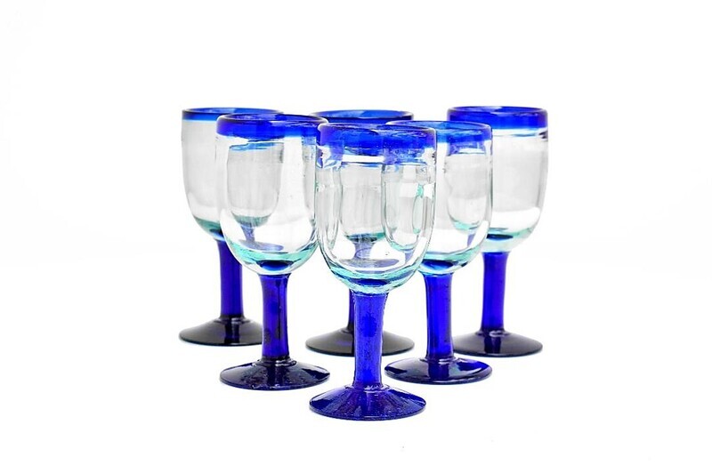 Juego de 6 copas  vidrio soplado