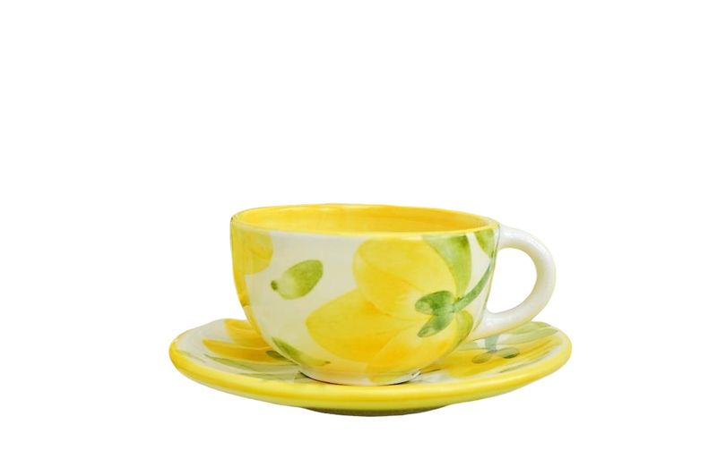 Pocillo y plato café Flor Grande - Carmen de Viboral