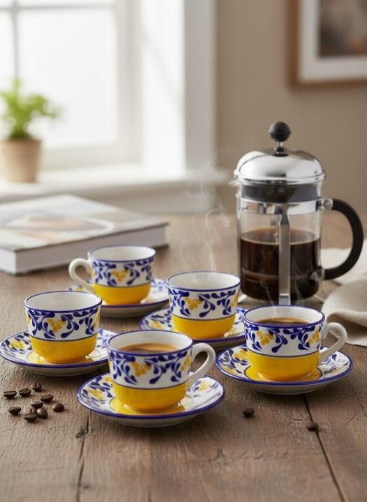 Juego de café tinto Violeta -  Cerámica Carmen de Viboral