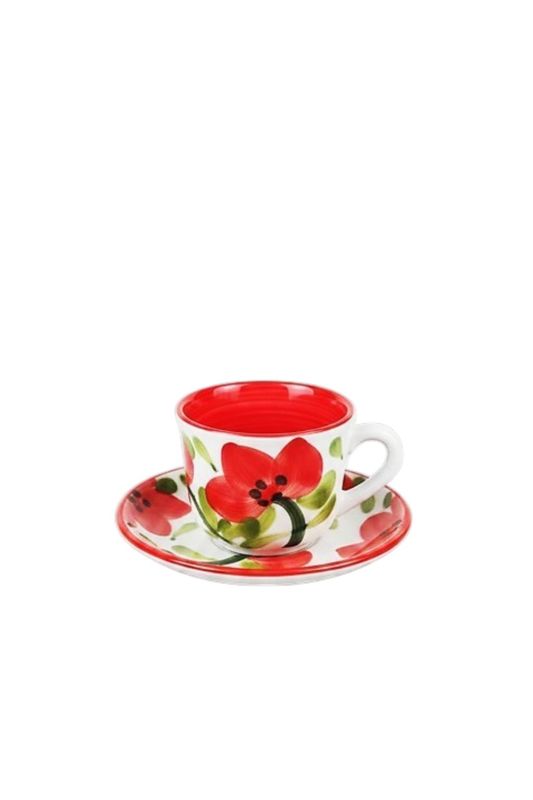 Juego de café tinto Flor grande -  Cerámica Carmen de Viboral