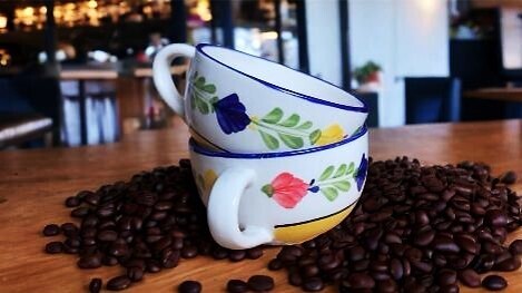 Pocillo café Verano con rojo - Carmen de Viboral