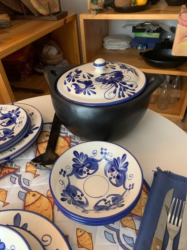 Olla plana con tapa Chamba y cerámica