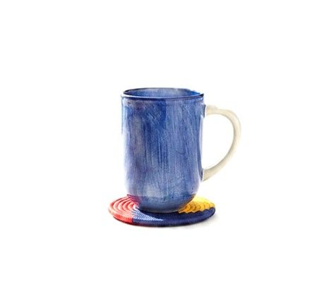 Kit Colombia - pocillo latte y portavasos fique