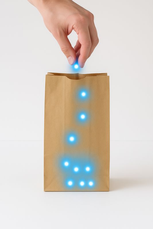 Bolsa de luces con desaparición lenta AZUL