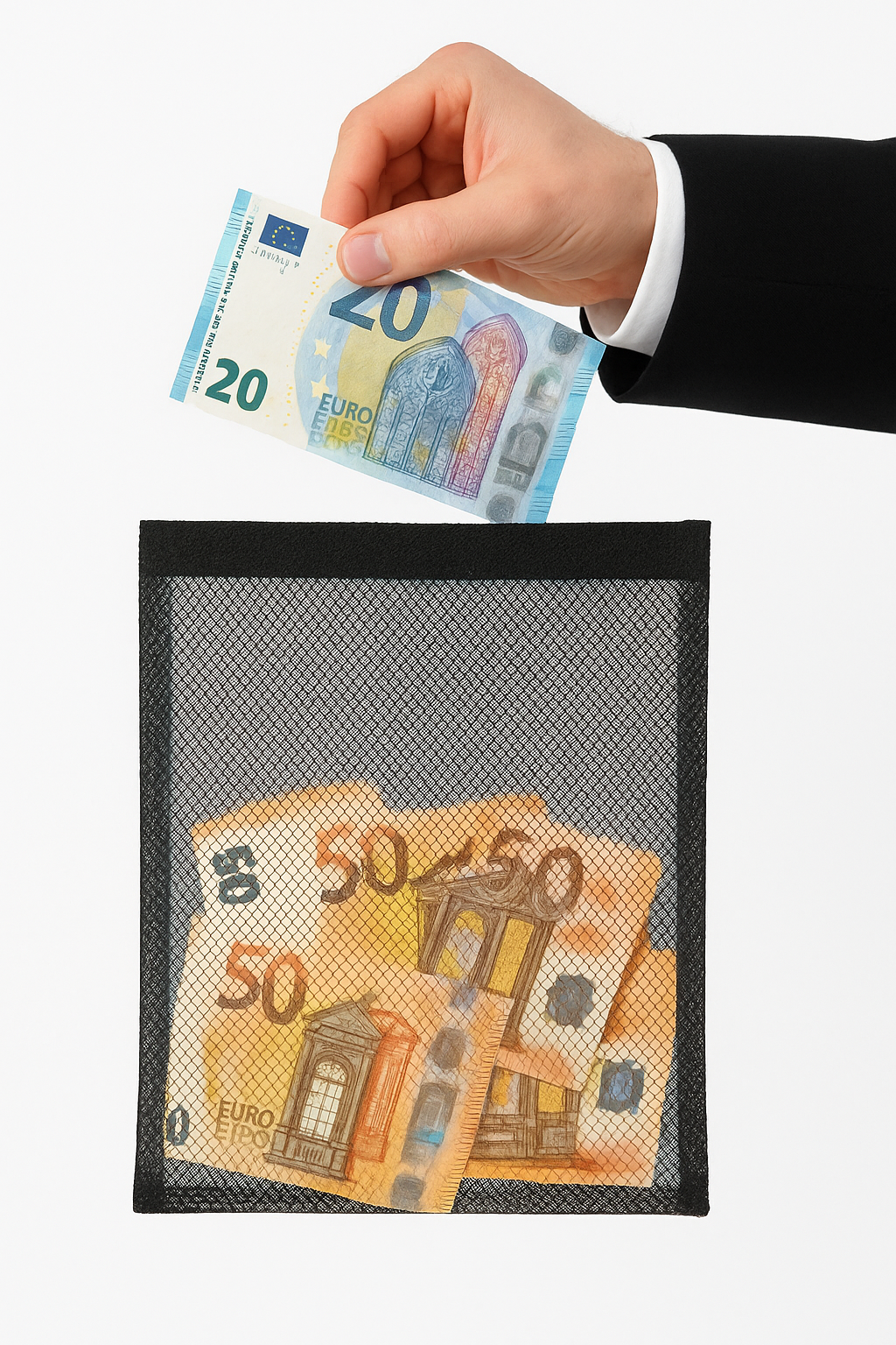Bolsa de doble cambio negra semitransparente